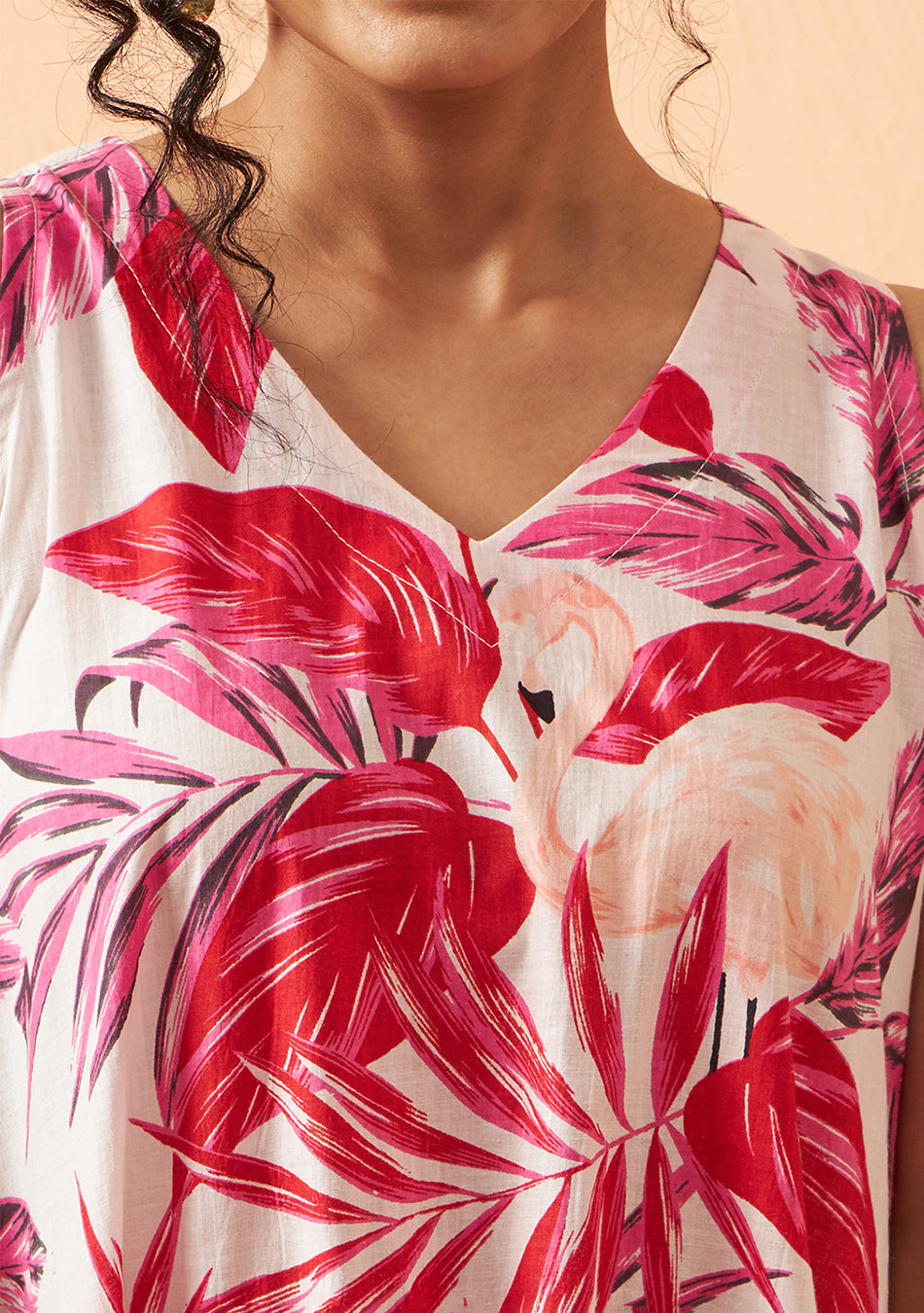 Rosy Leaf Long Dress