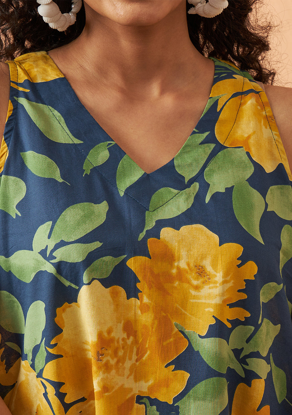 Tropical sky floral dress