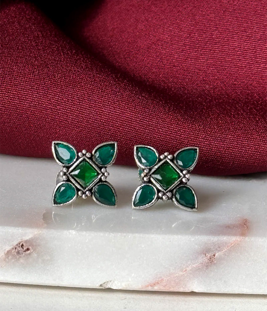 VERDE PETAL STUD EARRINGS