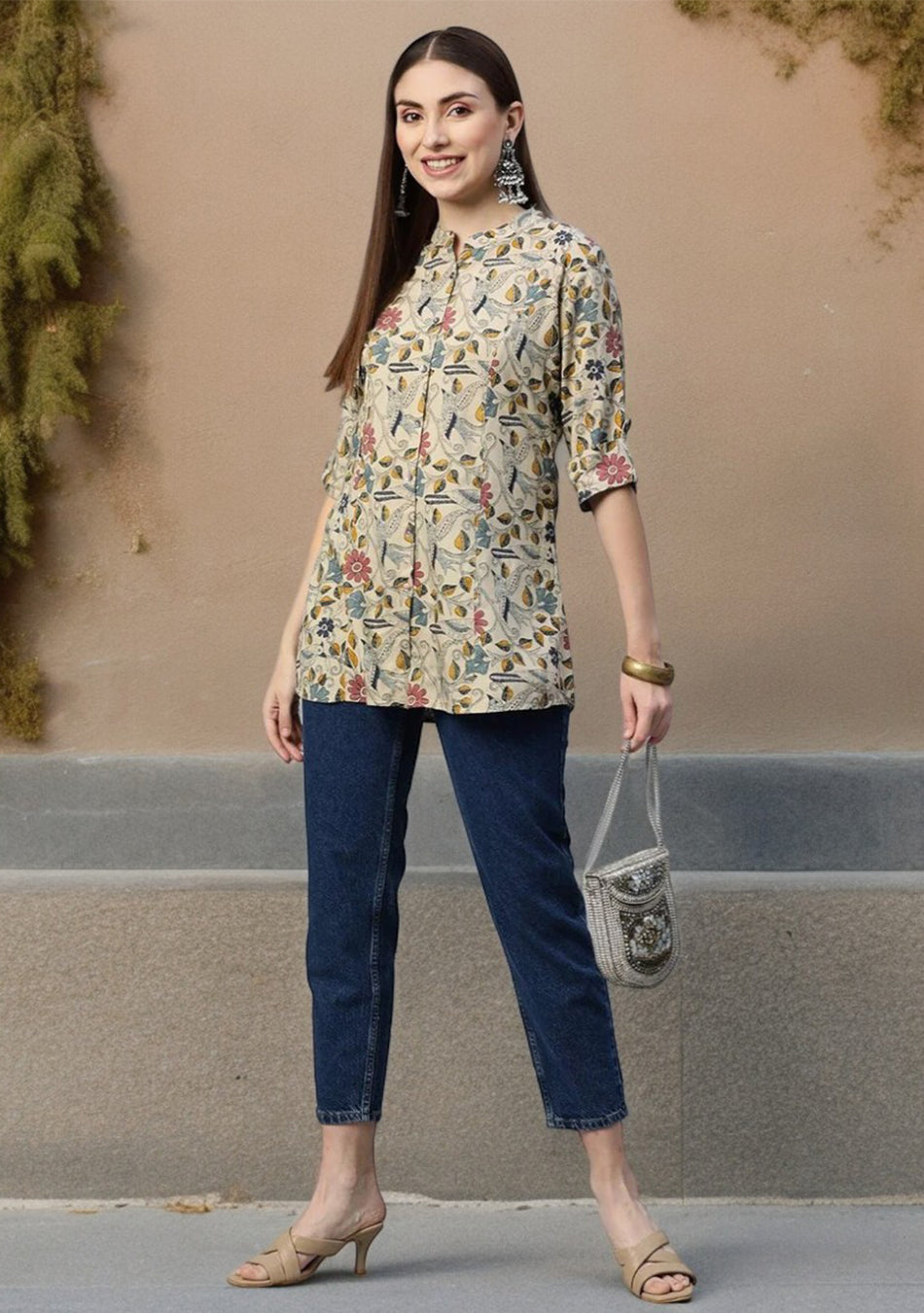 Multi Floral Beige Top