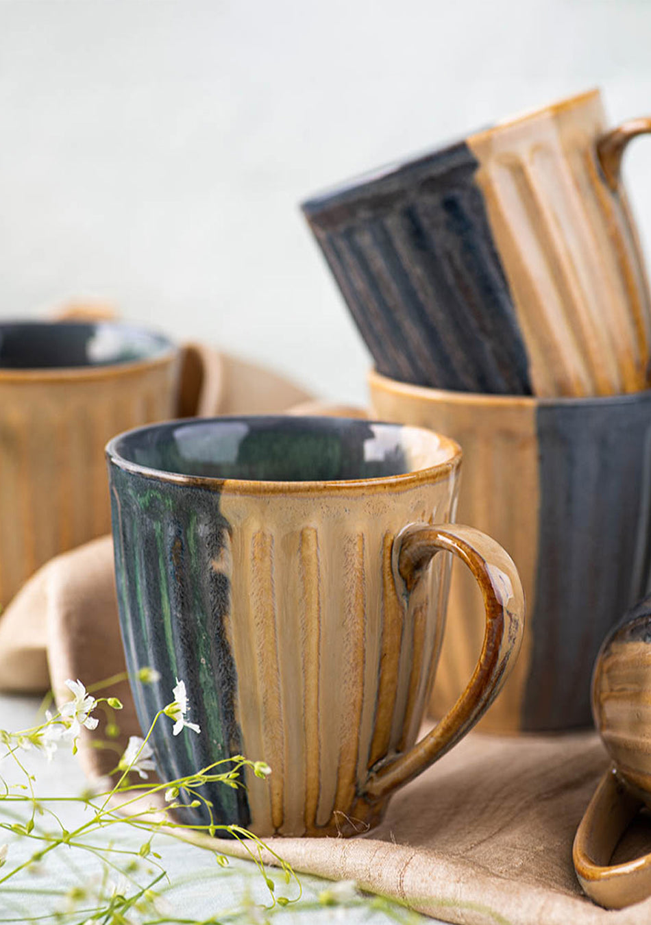 Sparrow Mugs - Set of 6 - Handcrafted