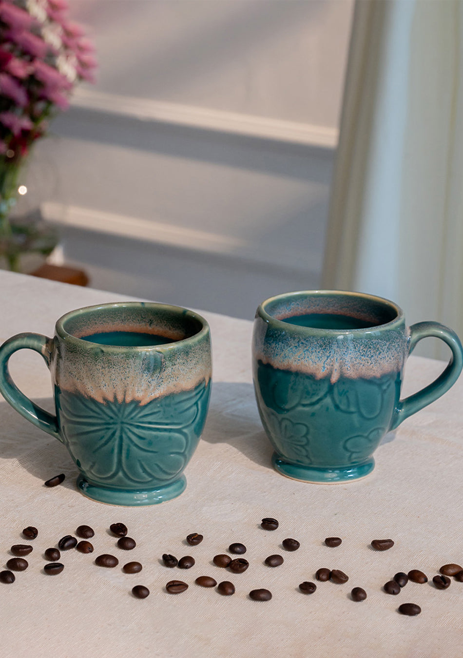 Green Honeycreeper Mugs - Handcrafted