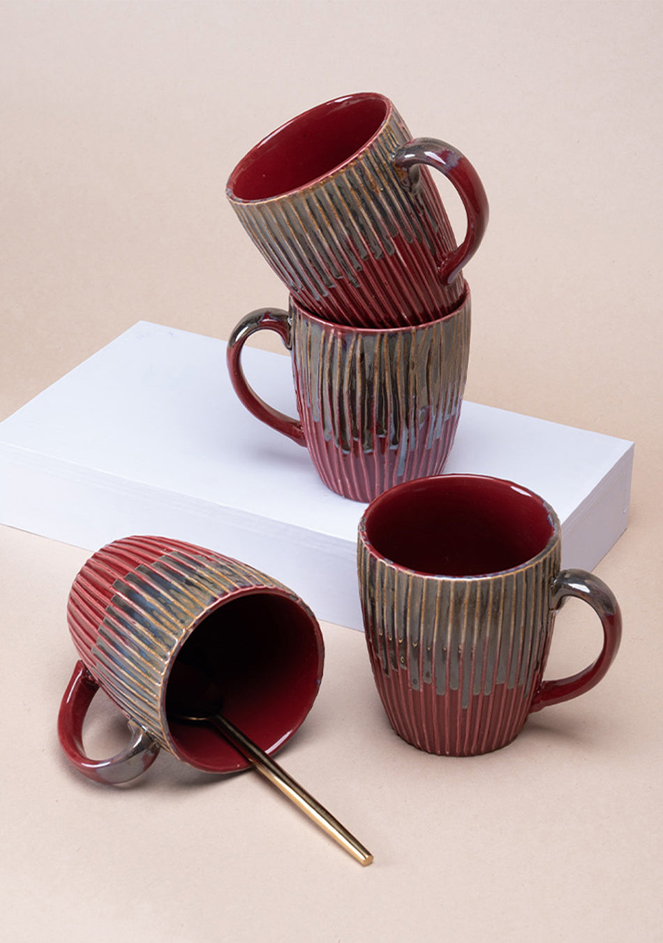 House Finch Ceramic Mugs Set - Handcrafted