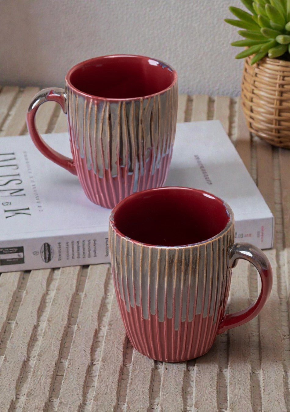 House Finch Ceramic Mugs Set - Handcrafted
