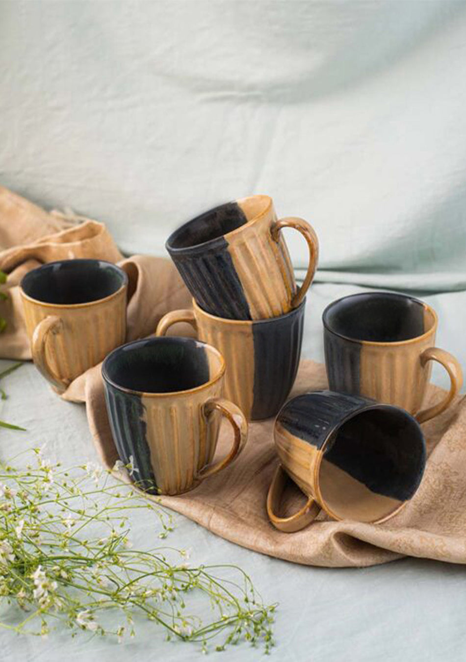 Sparrow Mugs - Set of 6 - Handcrafted