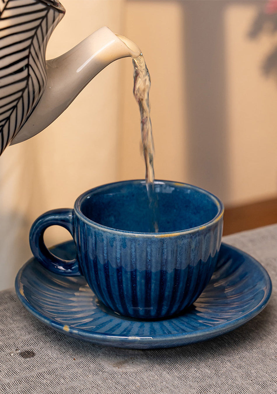 Blue Robin Tea Cups - Handcrafted