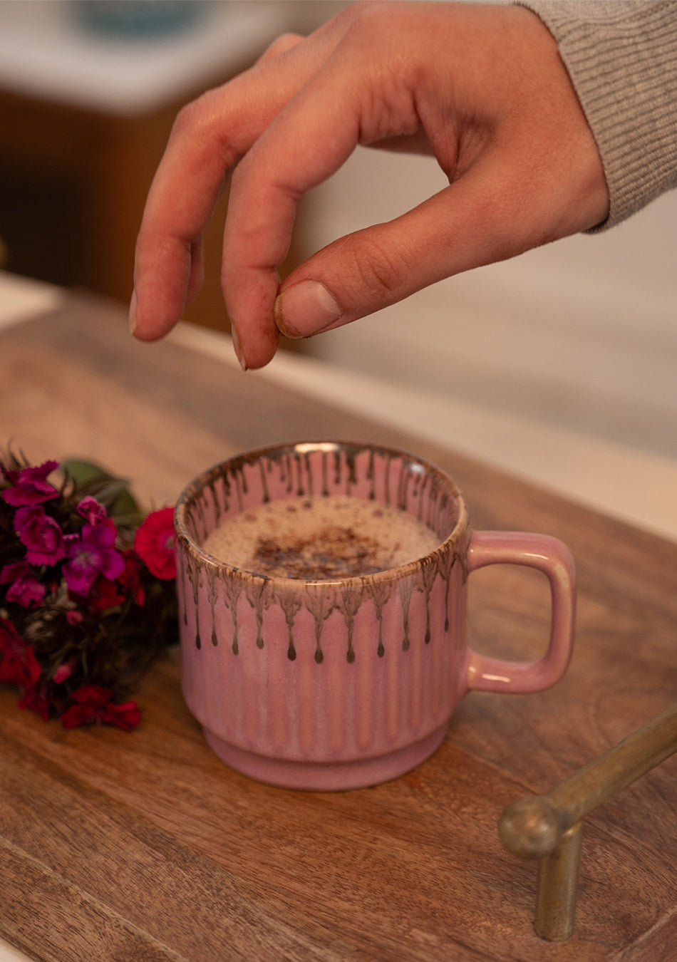 Rosy Finch Pink Ceramic Mugs Set - Handcrafted