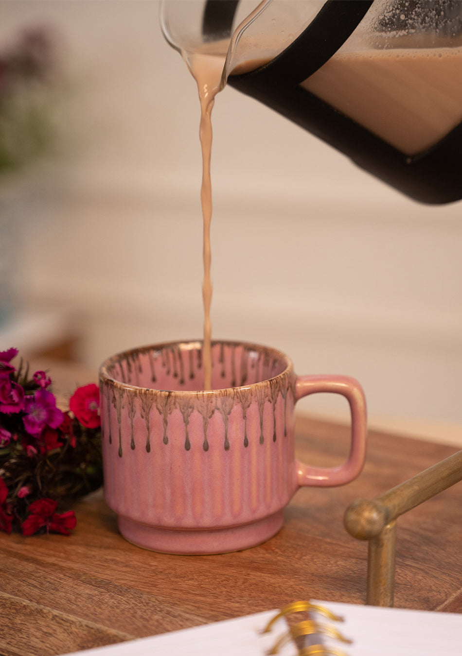 Rosy Finch Pink Ceramic Mugs Set - Handcrafted