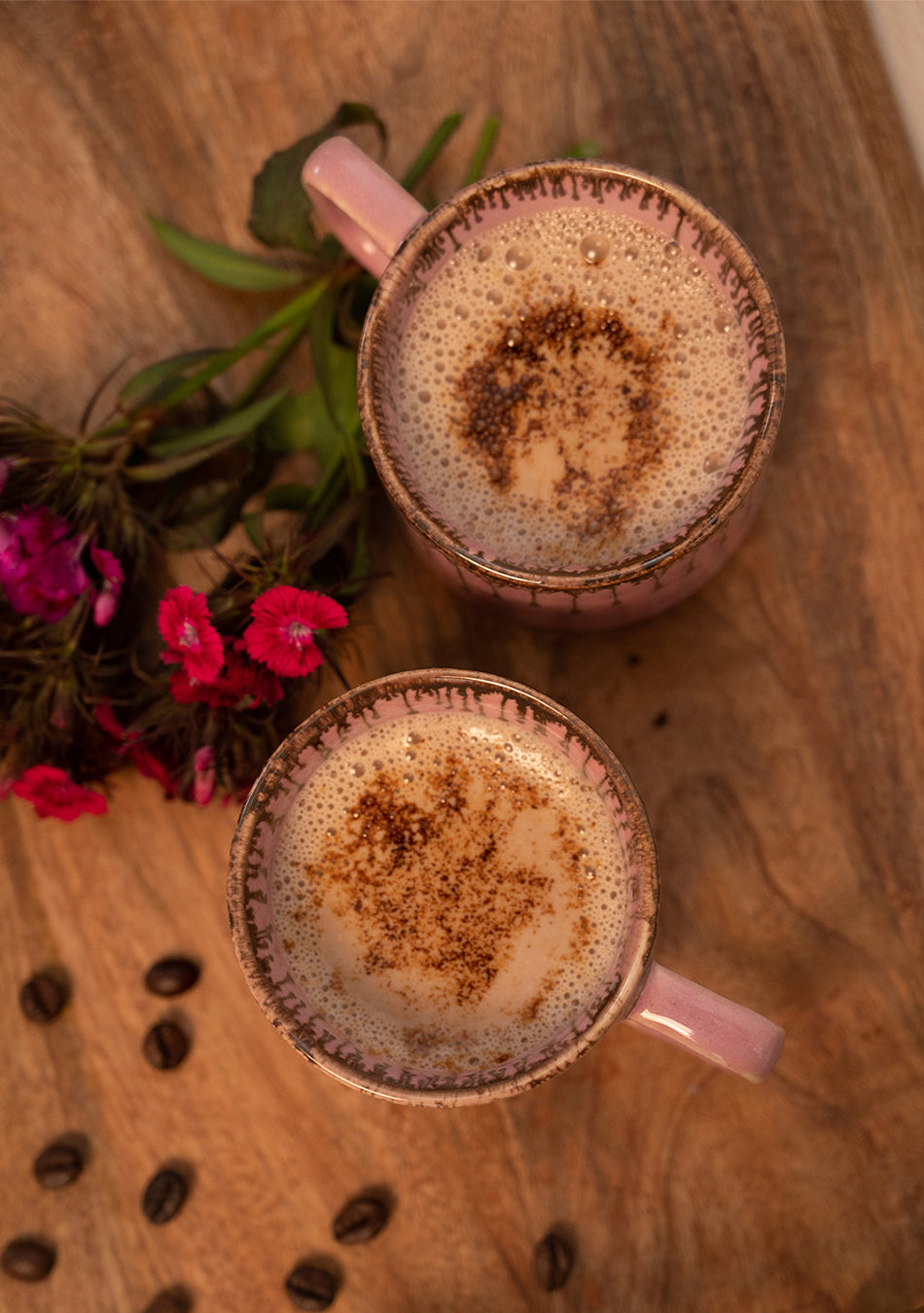 Rosy Finch Pink Ceramic Mugs Set - Handcrafted