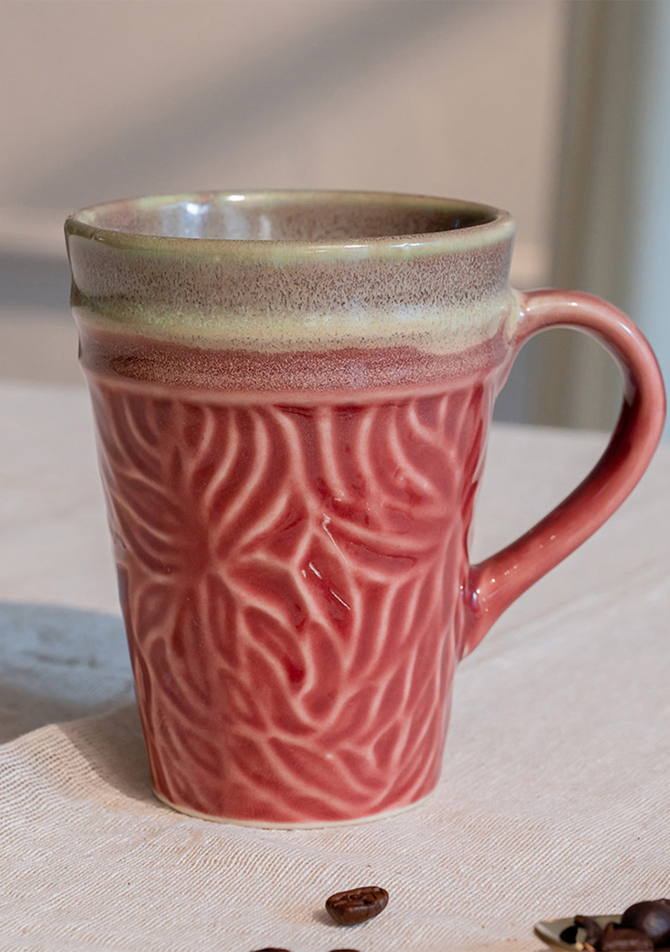 Pink-Green Pigeon Mugs - Handcrafted