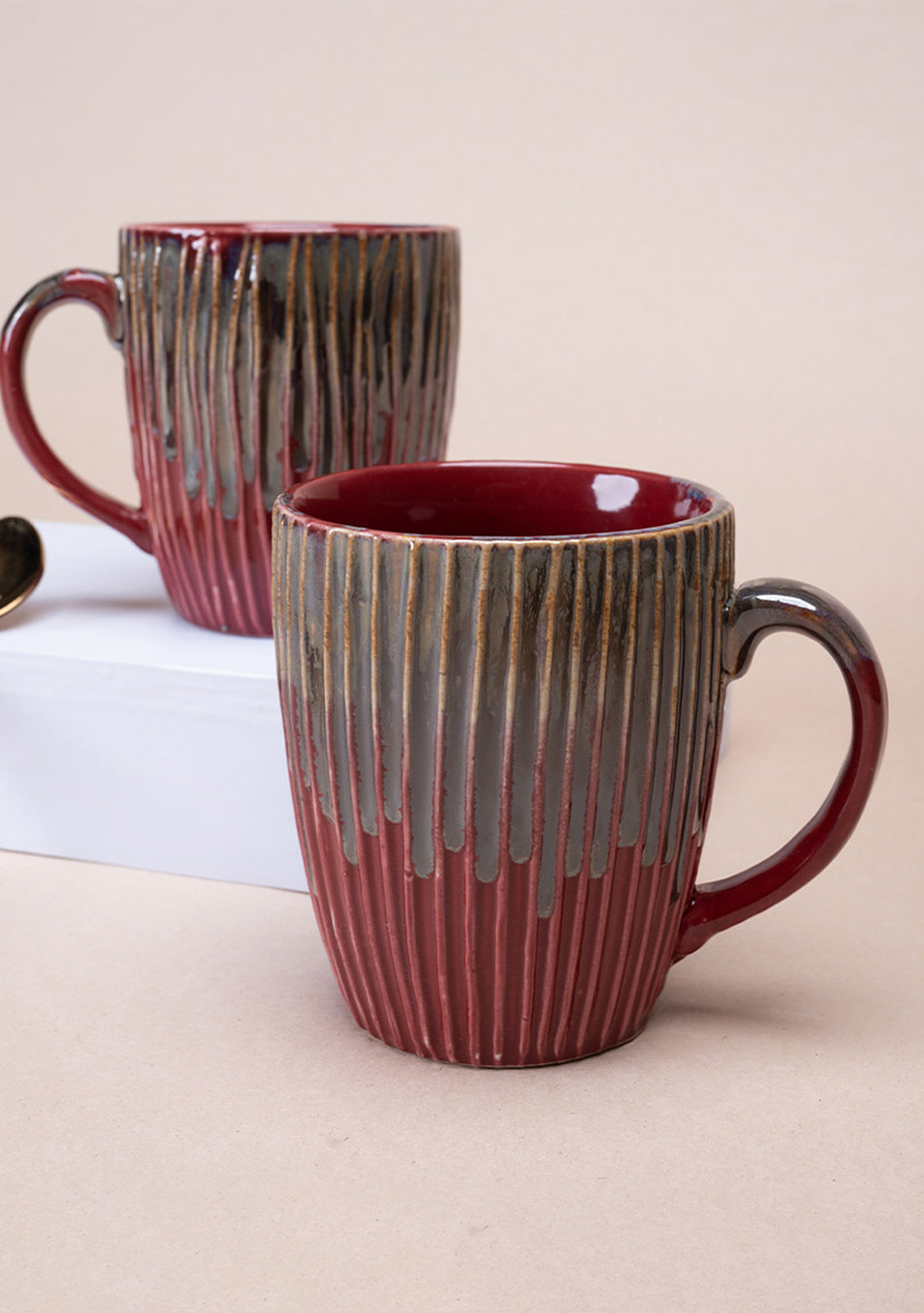 House Finch Ceramic Mugs Set - Handcrafted