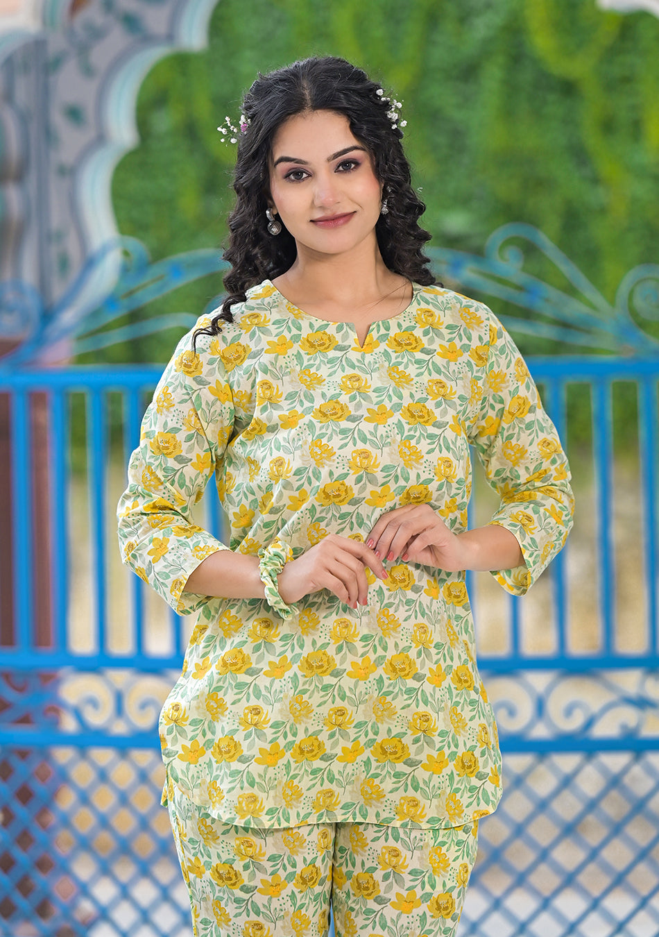 Yellow Floral Nightwear/Loungewear