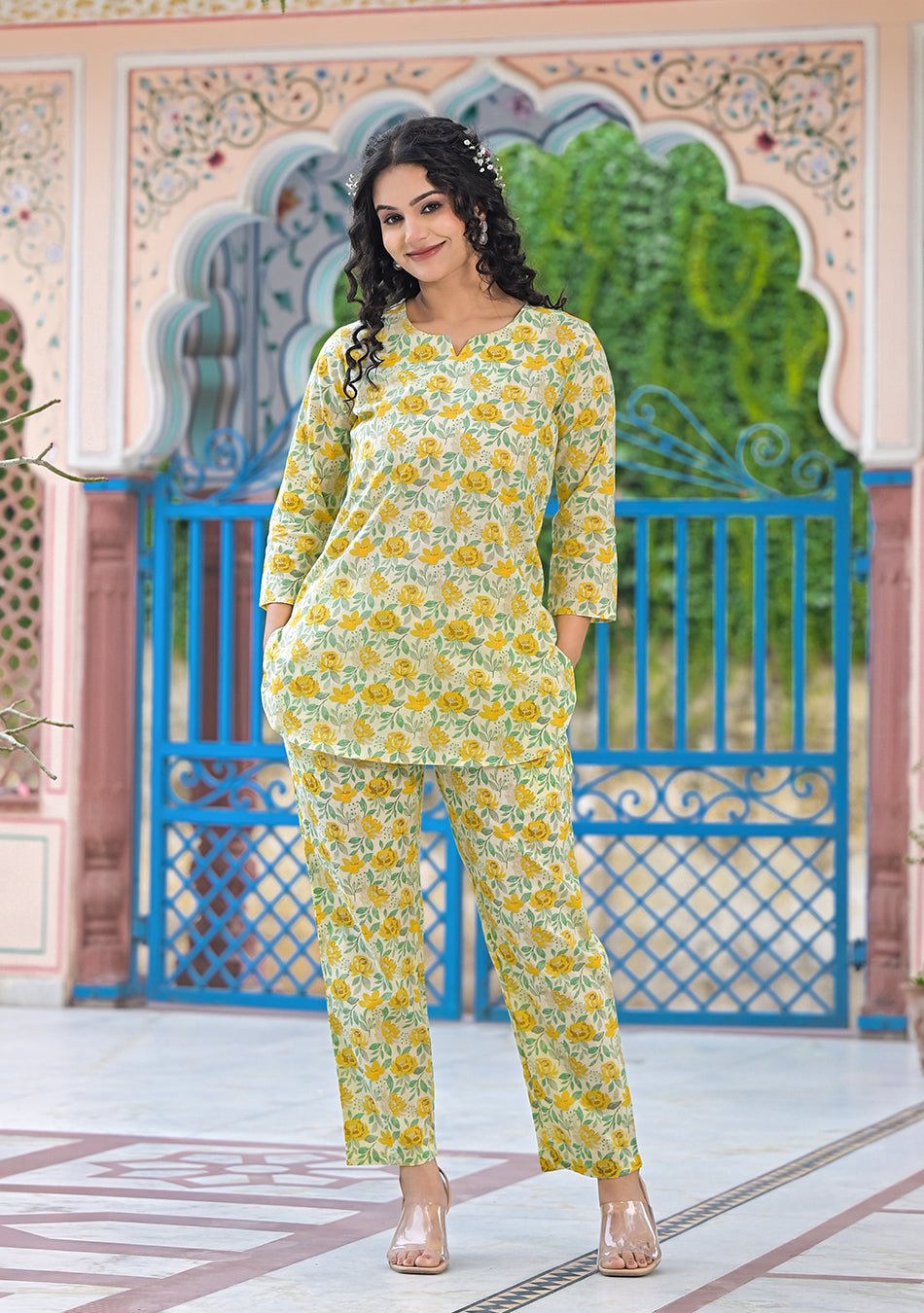 Yellow Floral Nightwear/Loungewear