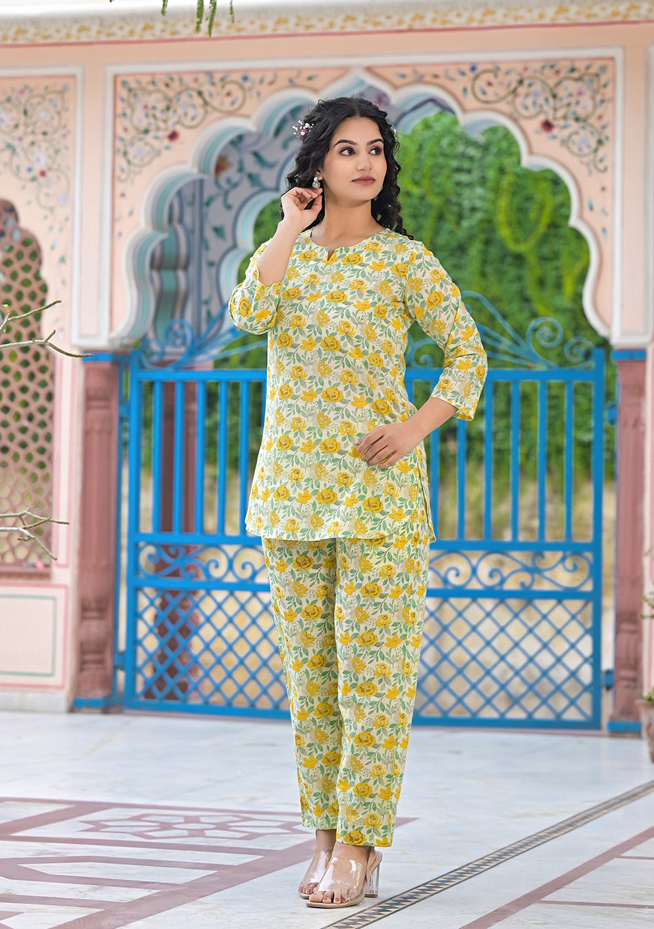 Yellow Floral Nightwear/Loungewear