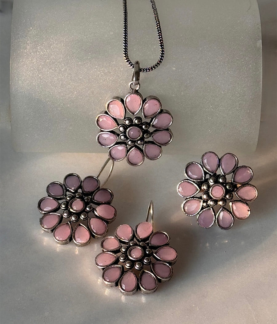 Pink  Blossom  Pendant Set