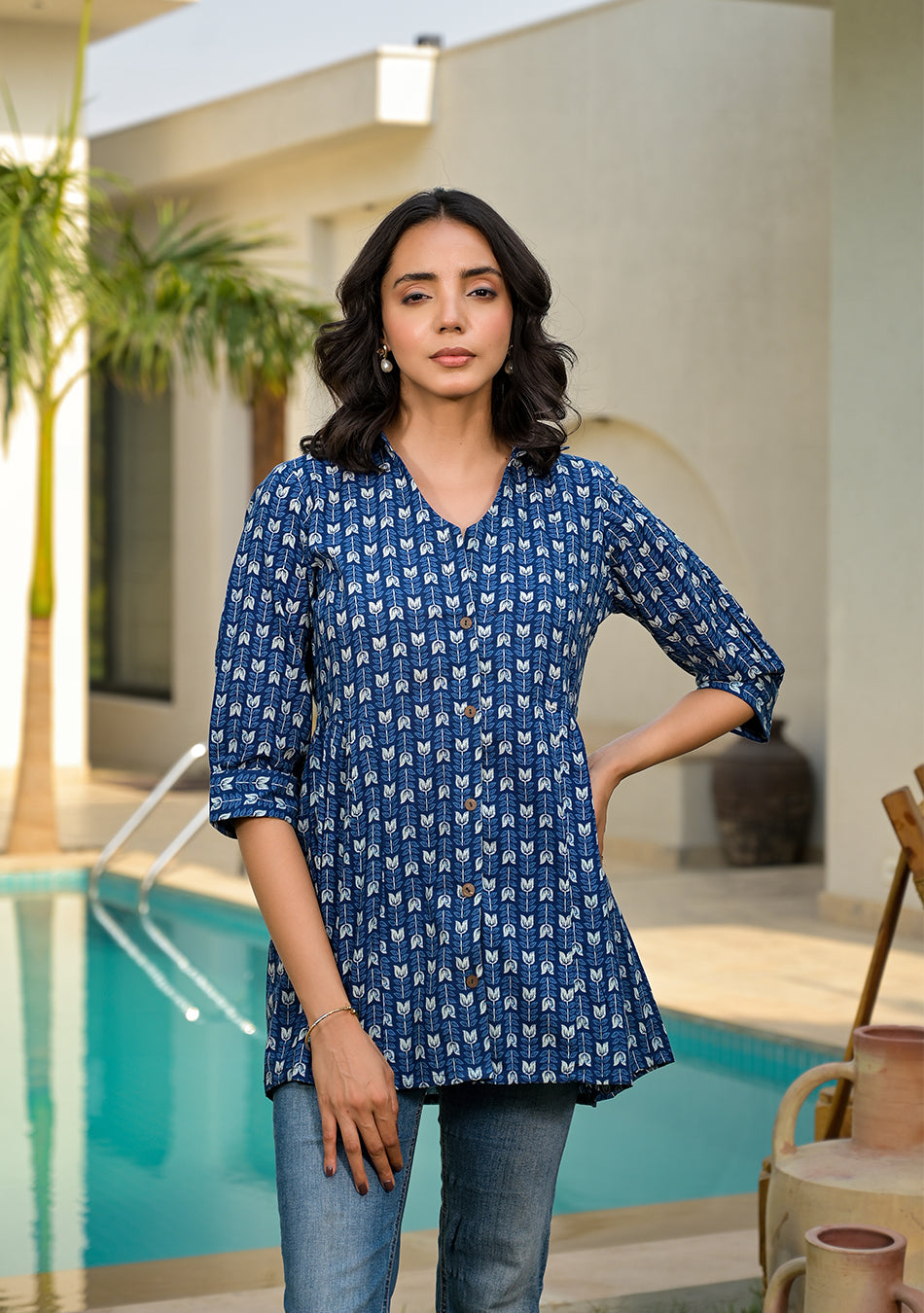 Blue Floral Top