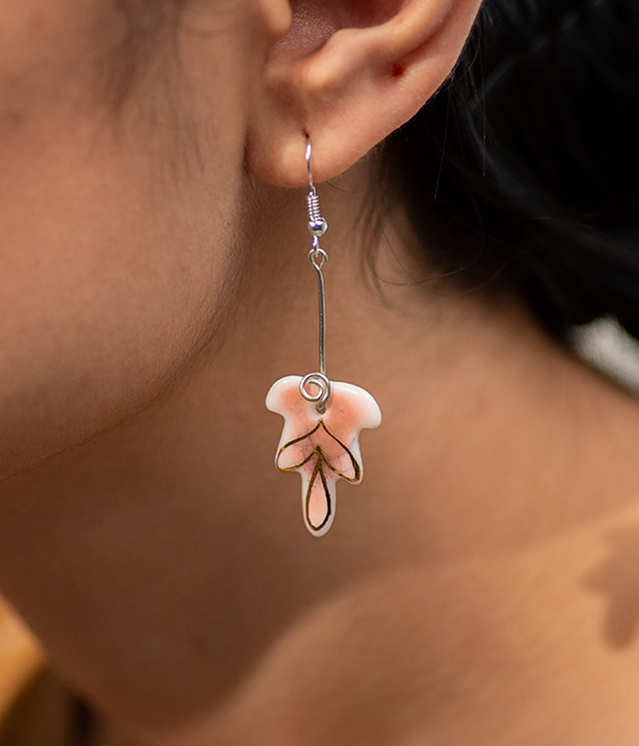 Rosy Leaf Earrings