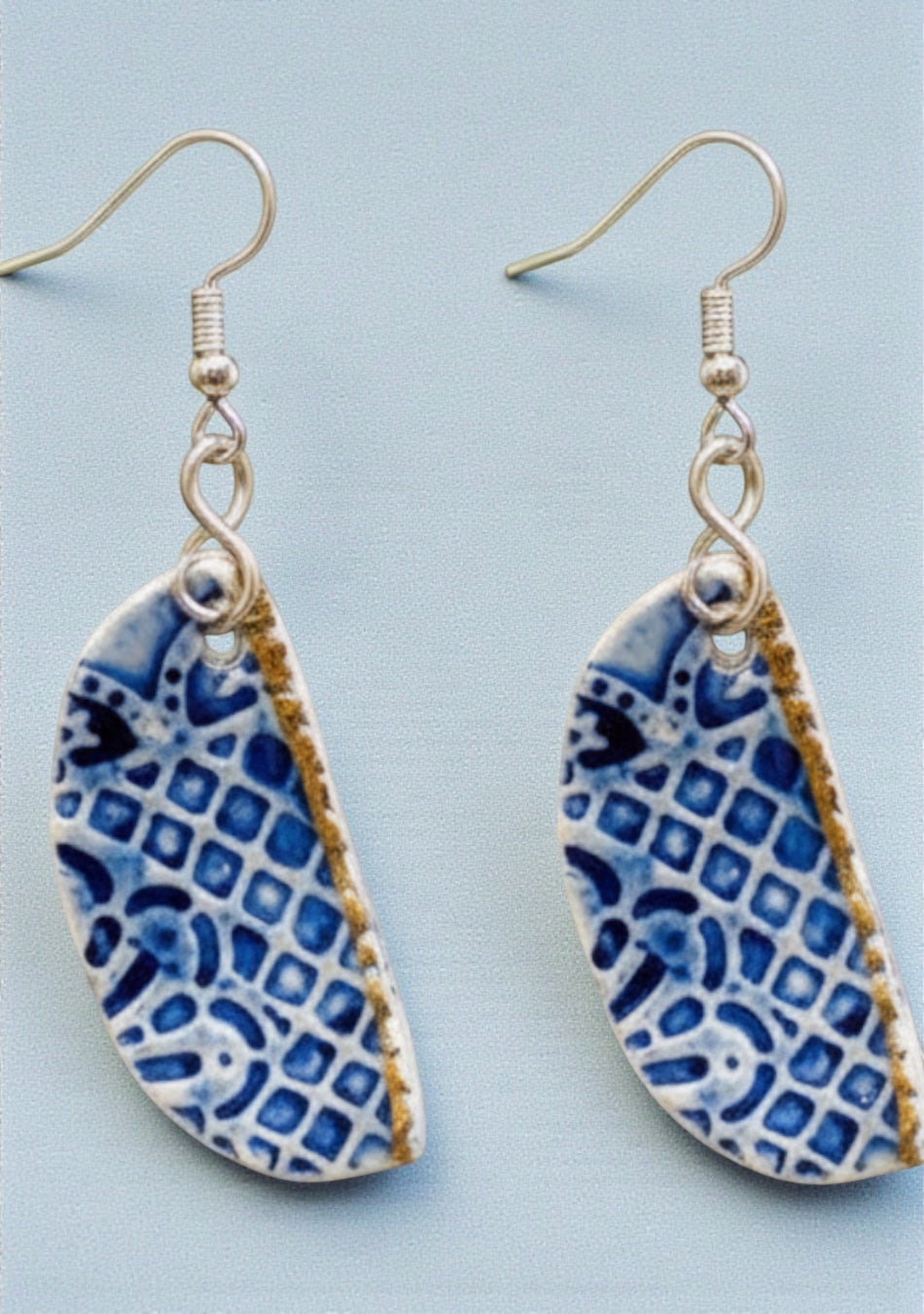 Intricate Blue Hemisphere Earrings