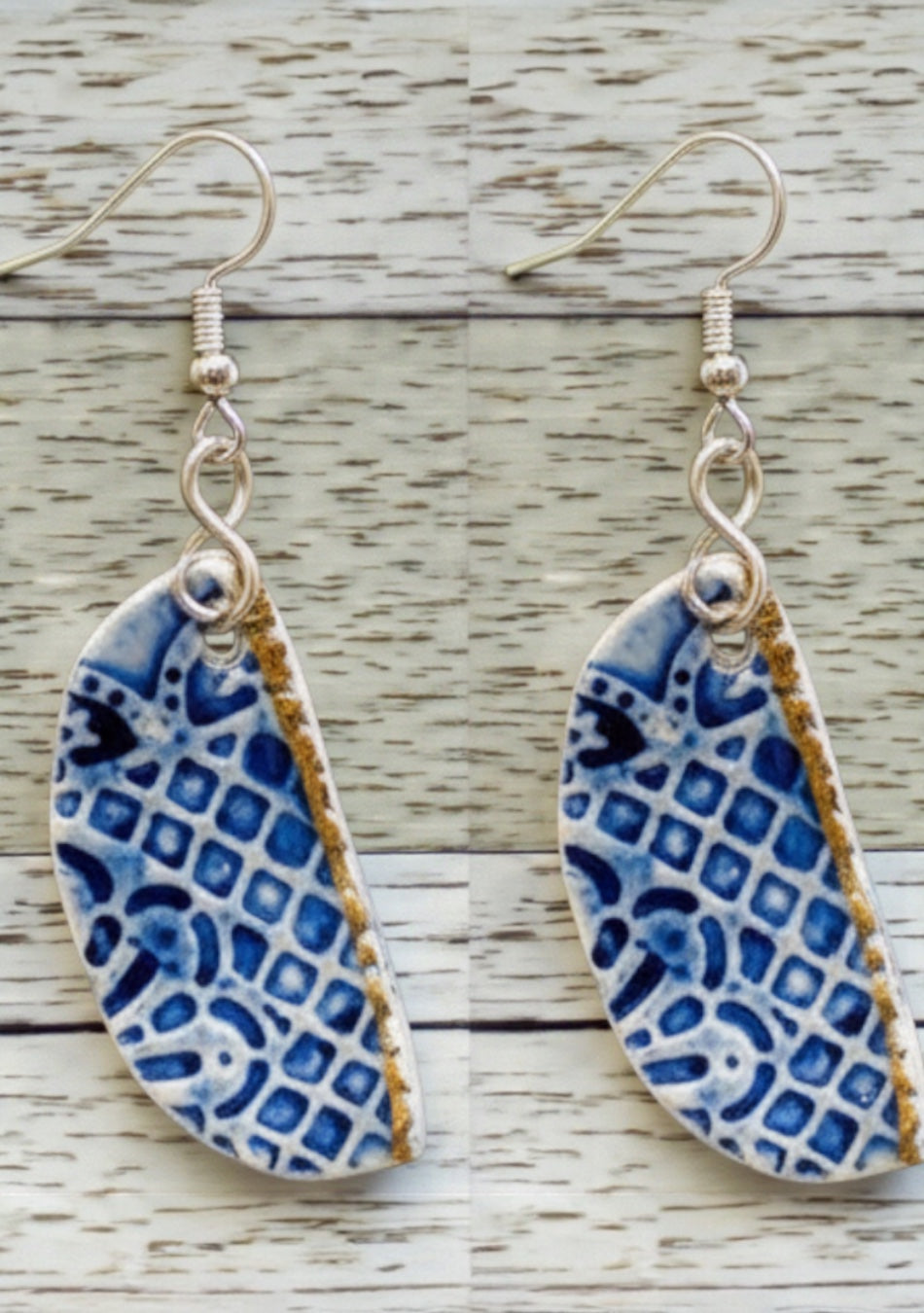 Intricate Blue Hemisphere Earrings