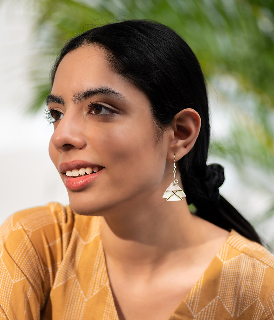 White Tree Porcelain Earrings