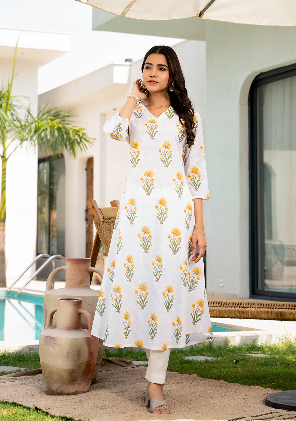 Sunflower A-Line Kurta
