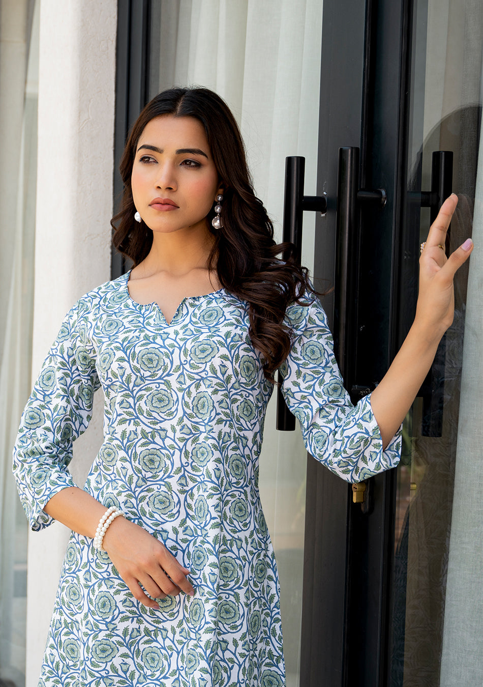 Azure Blossom Kurta