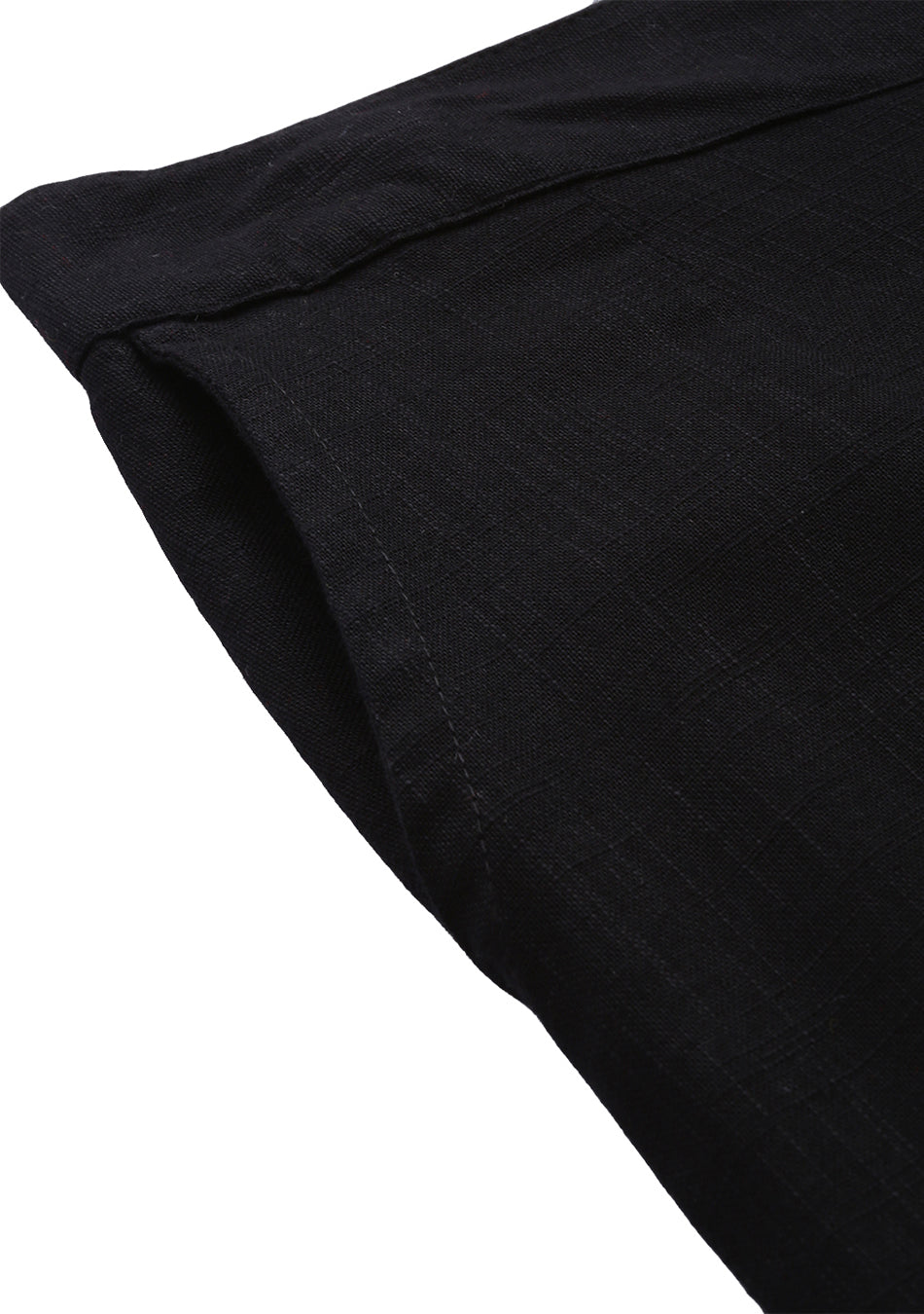 Black Straight Fit Solid Regular Pant