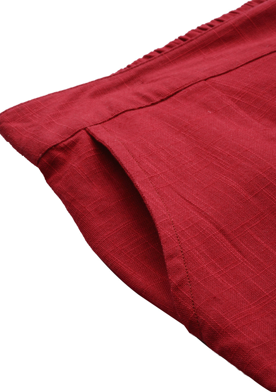 Maroon Straight Fit Solid Regular Pant