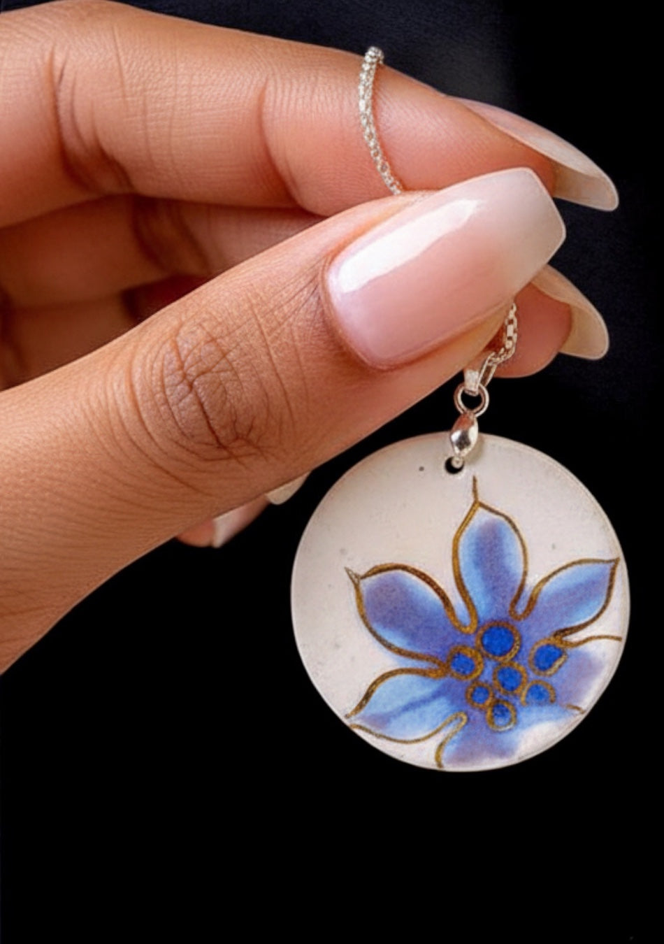 Swiss Cheese Leaf Pendant and Shell Earring Set