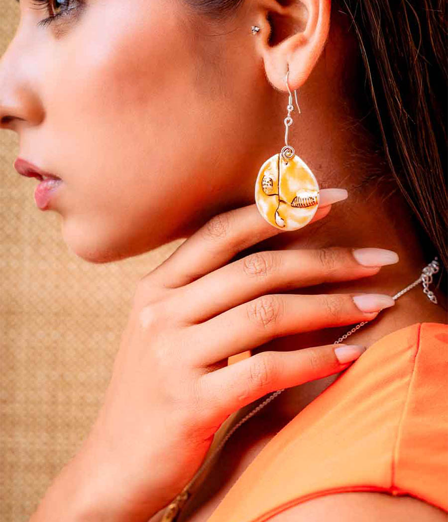 Sunlit Wave Earring and Pendant Set