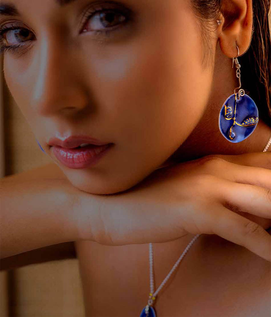 Deep blue Sea Earring and Pendant Set