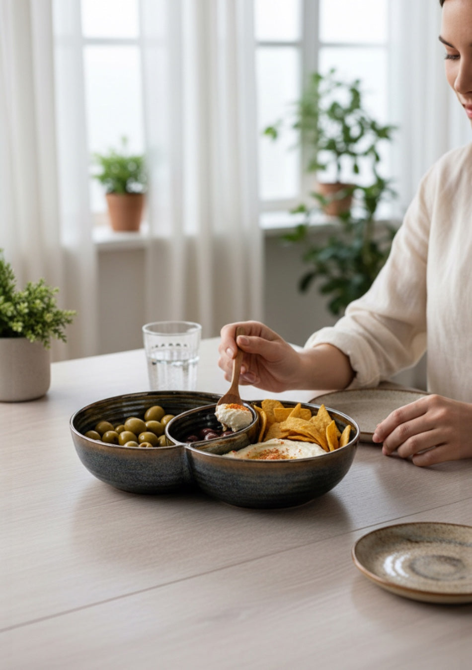 Auburn Glisten Conjoined Serving Bowls