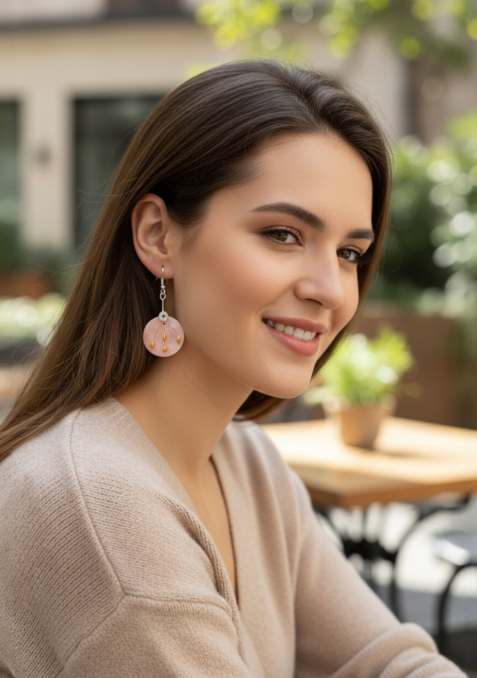 Sea Inspired Pink Earrings