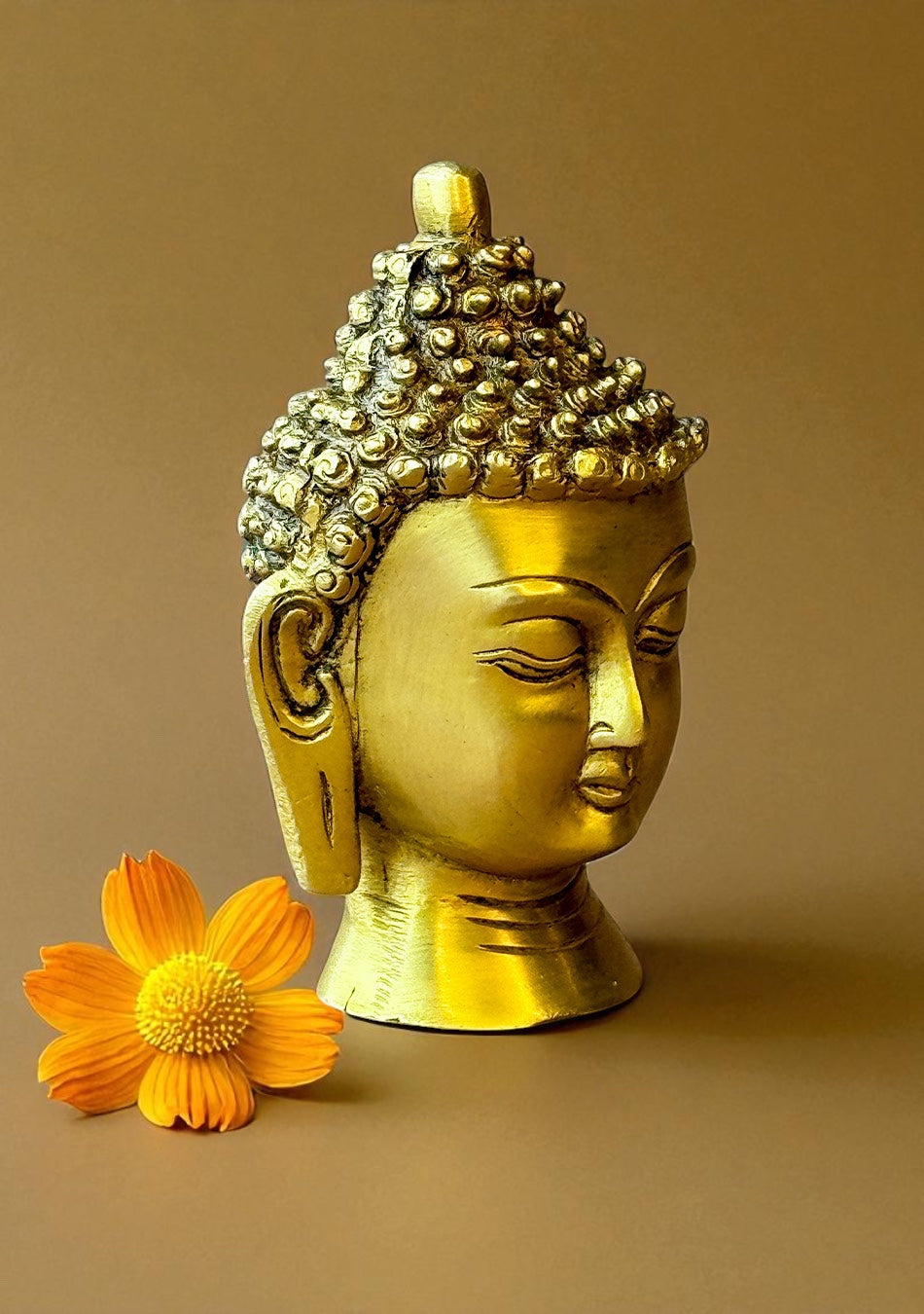 Antique Brass Budha Bust