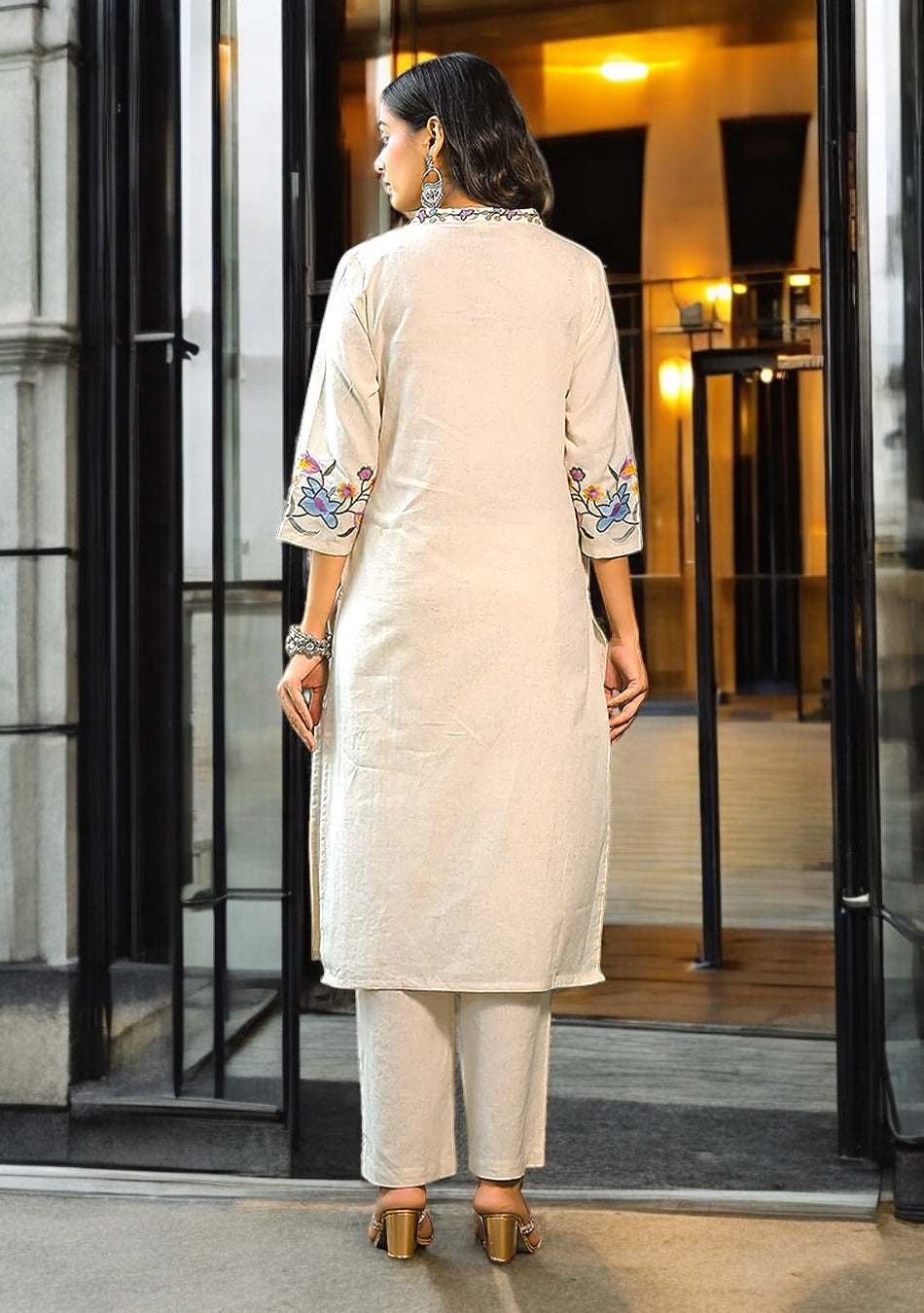 Ivory Gulbahar Embroidered Suit Set