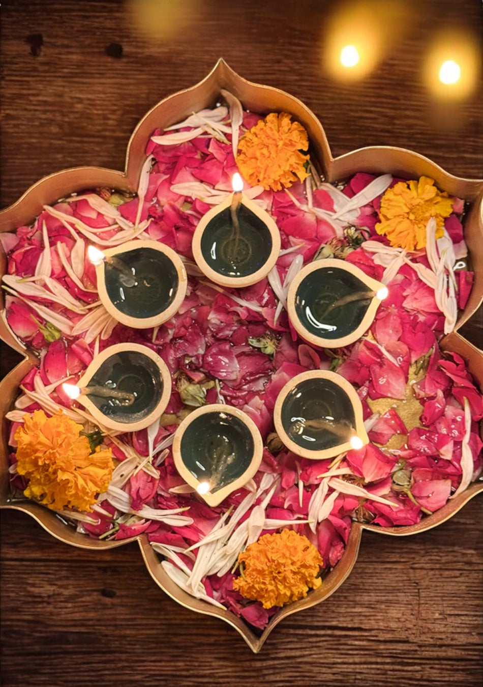 Green Ceramic Diya - Set of 6