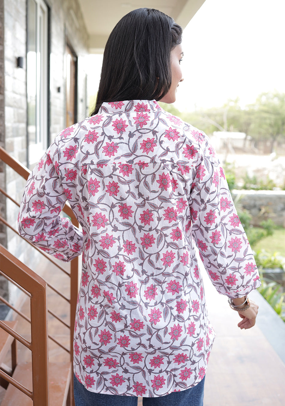 Pink Ivy Pleated Top