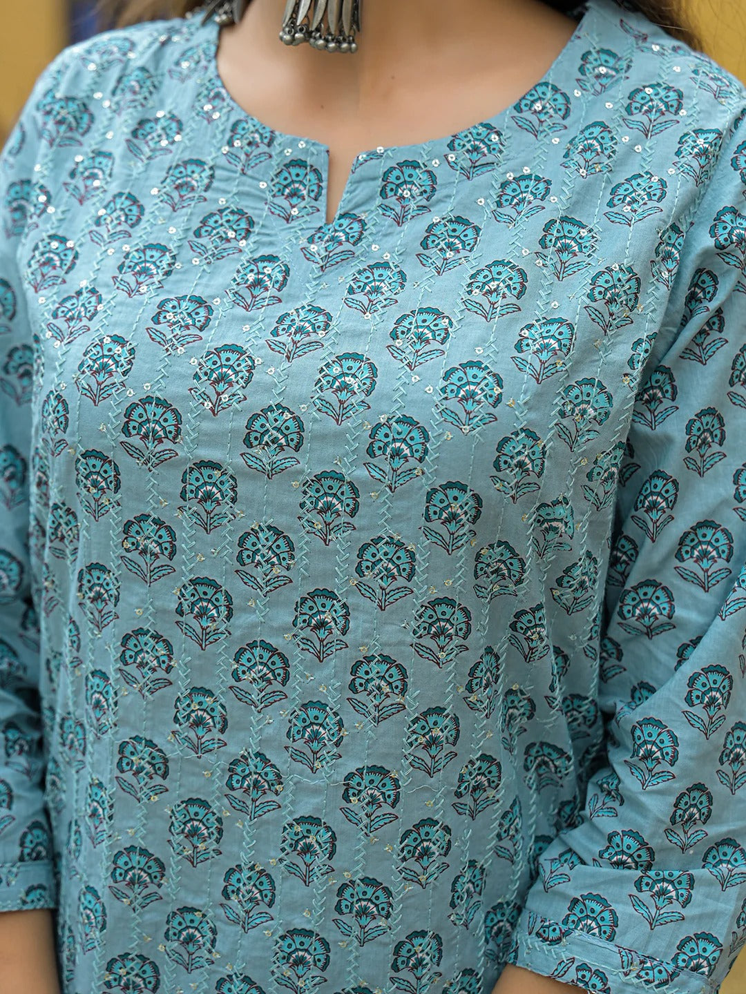 Blue Embroidered Kurta Pant Set With Dupatta