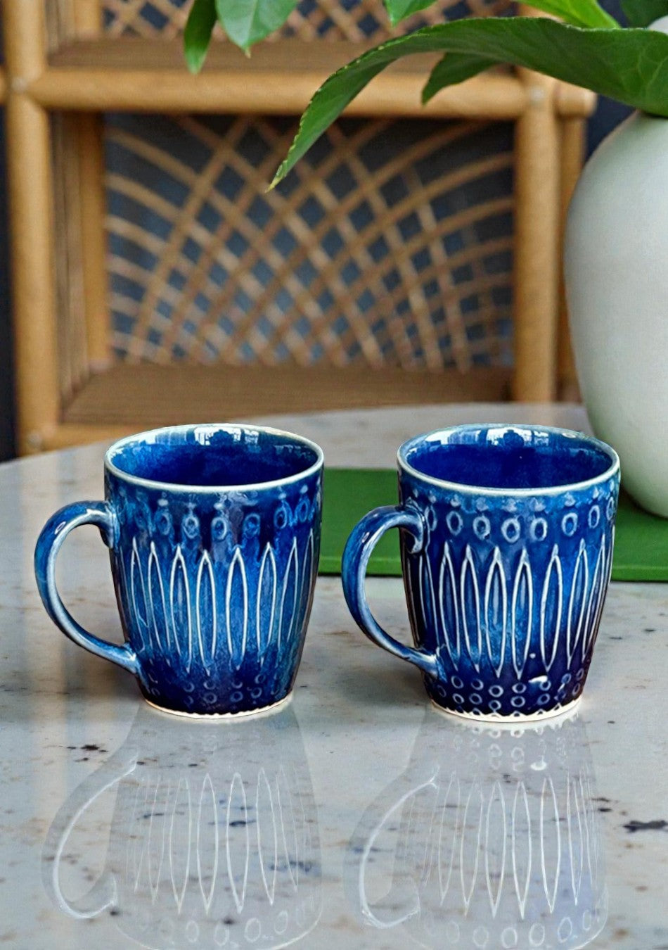 Swallow Azure Mugs - Handcrafted