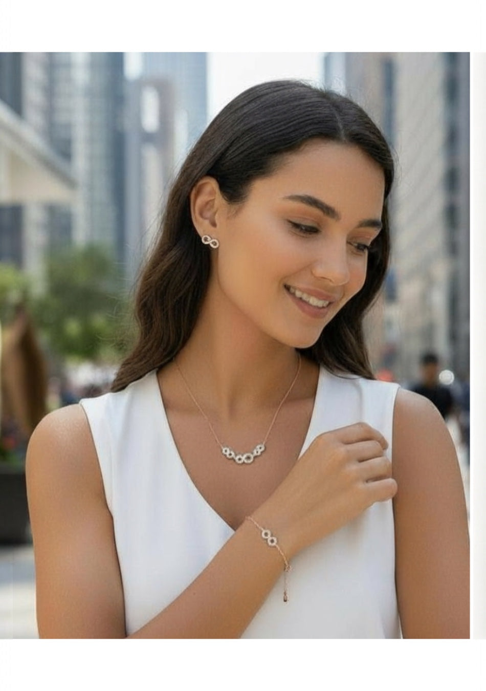 Infinity Bloom Pendant & Bracelet Set
