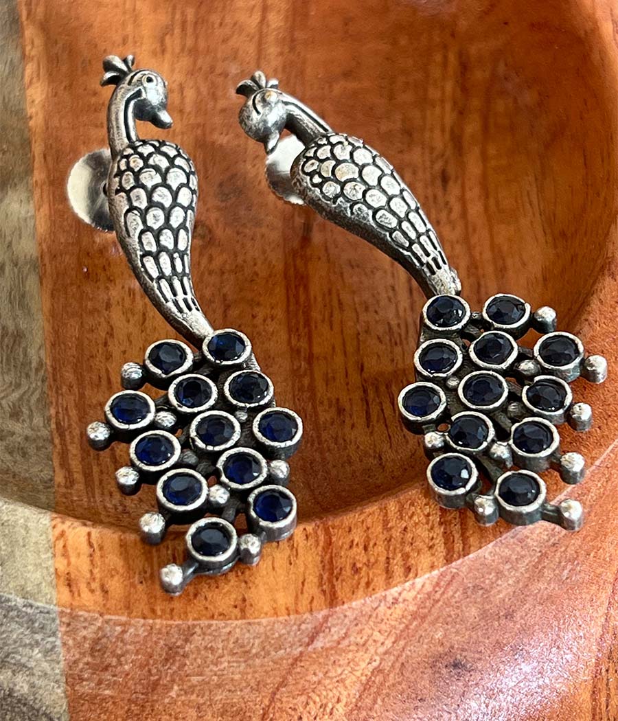 Peacock Ebony Studs