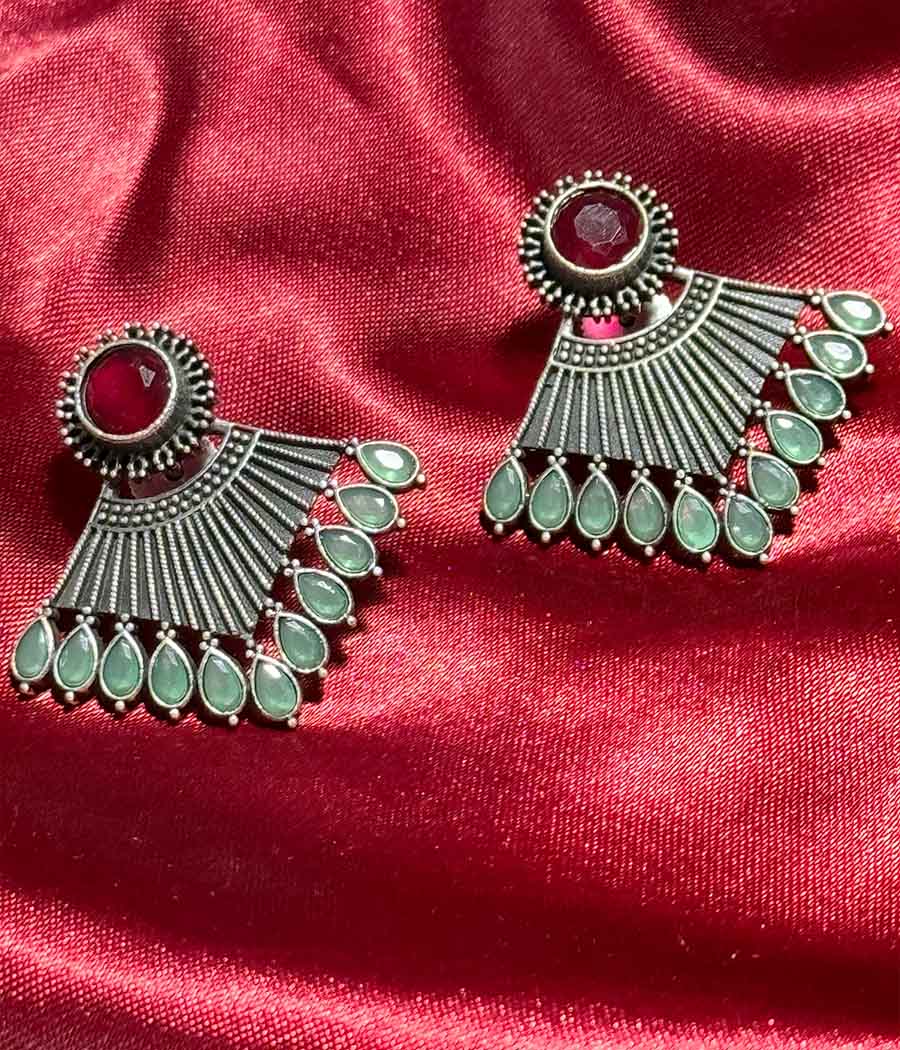 Crimson Aqua Whispering Wind Stud