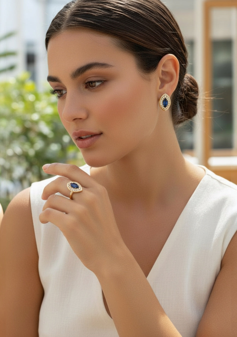 Imperial Blue Marquise Set