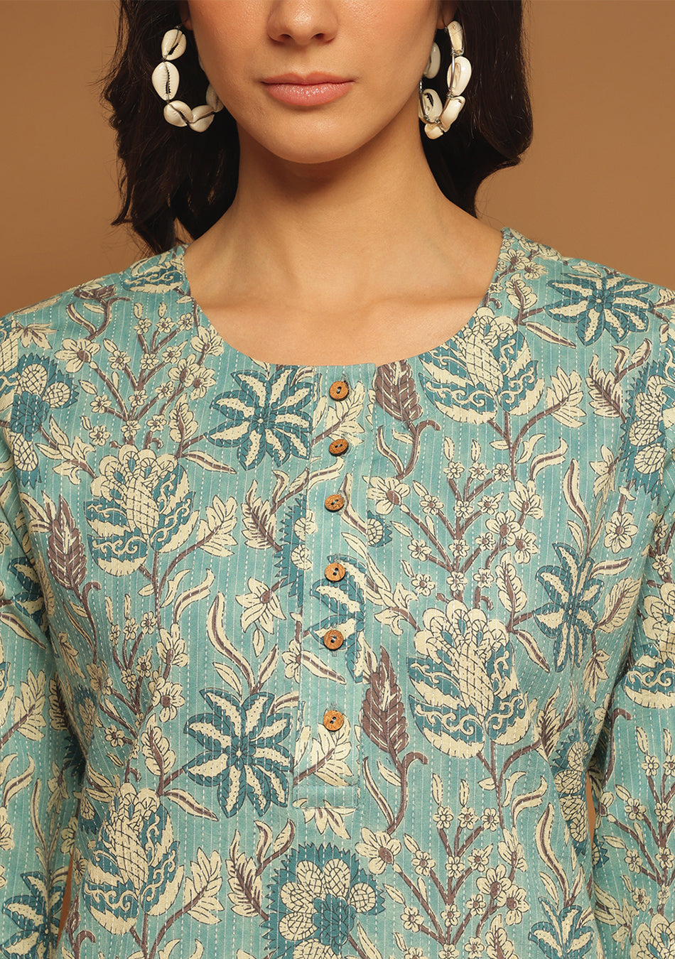 Teal Meadow Kurta