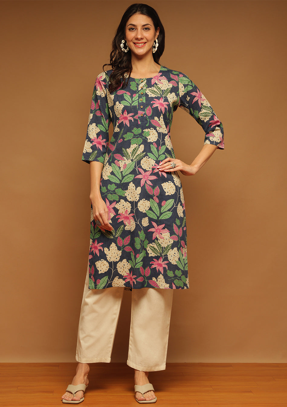 Indigo Petal Charm Kurta