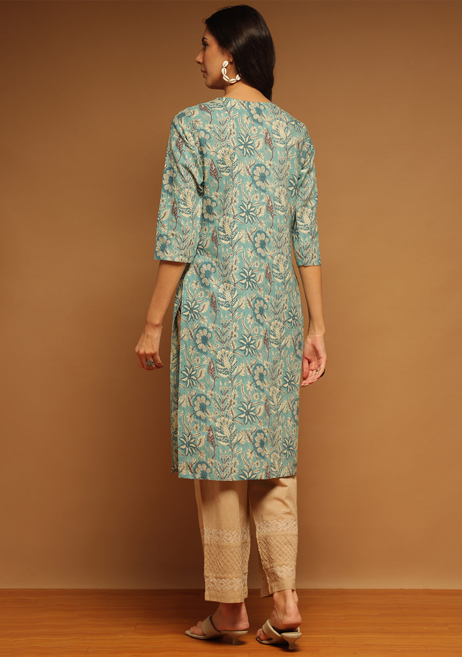 Teal Meadow Kurta