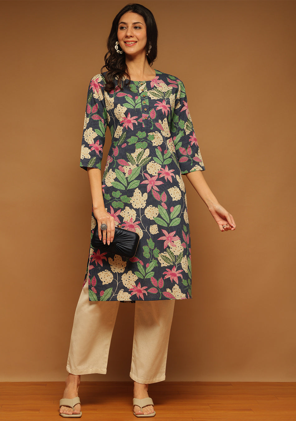 Indigo Petal Charm Kurta