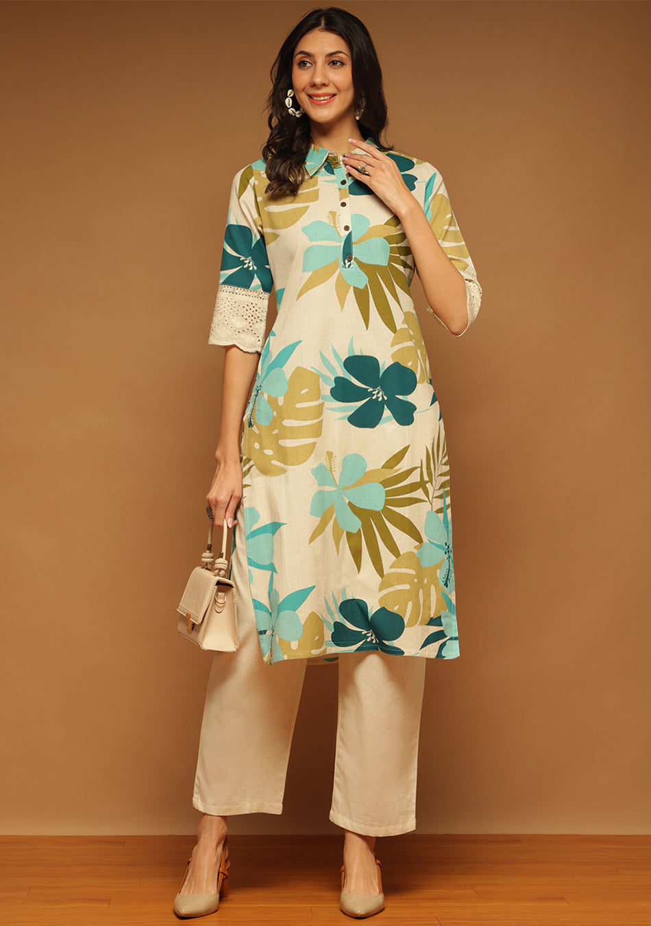 Aqua Olive Tropic Kurta