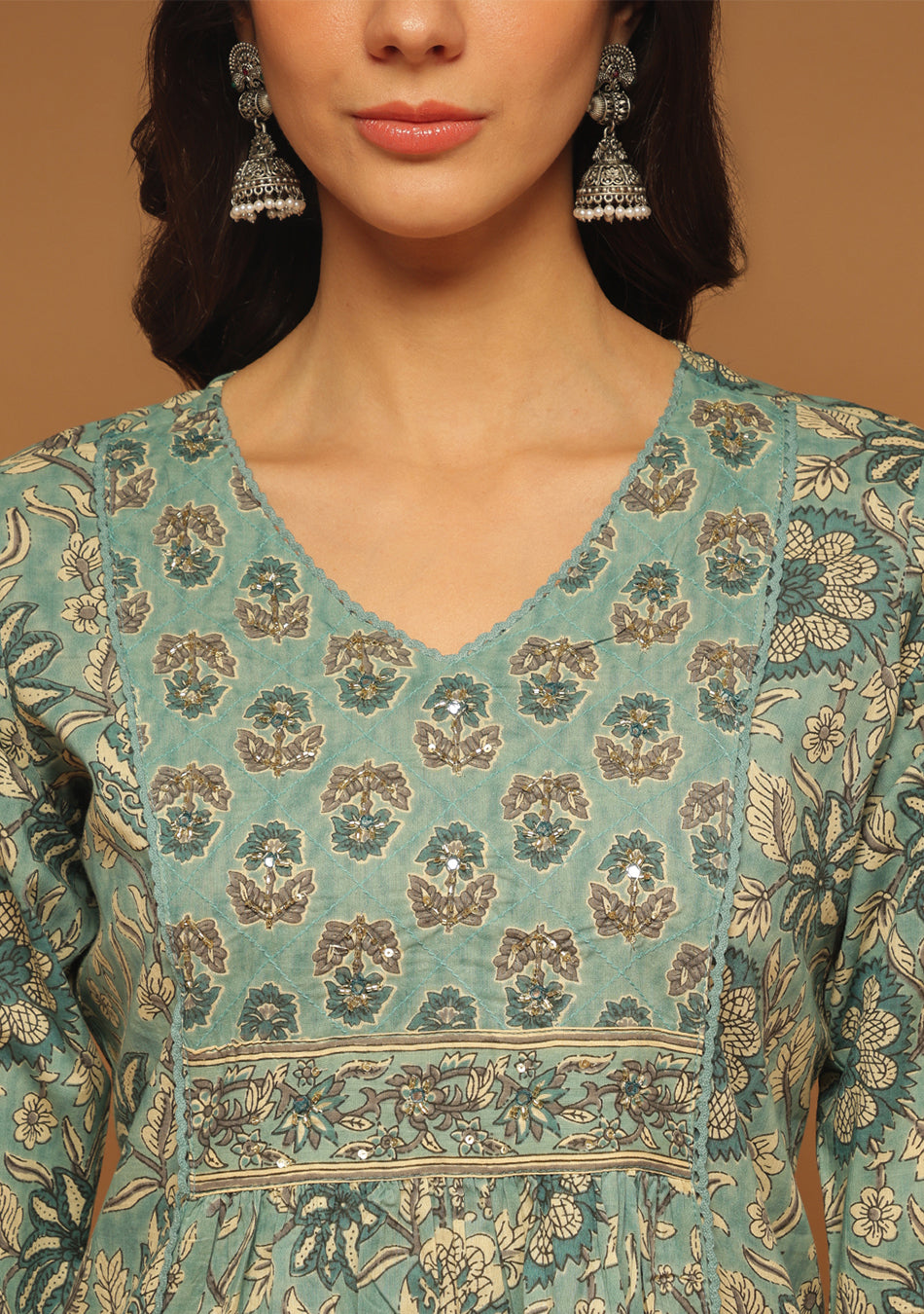 Sage Bloom Printed Suit Set