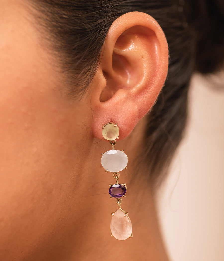 Four Stone Earrings